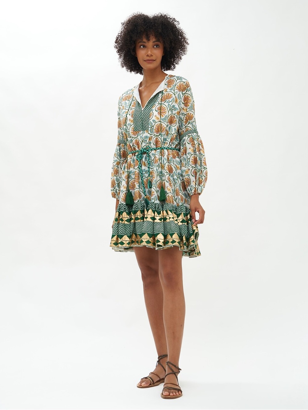 OLIPHANT Belted Long Sleeve Dress